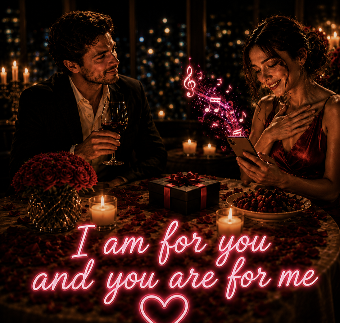 Romantic marriage proposal with a personalized song, creating an unforgettable engagement moment.